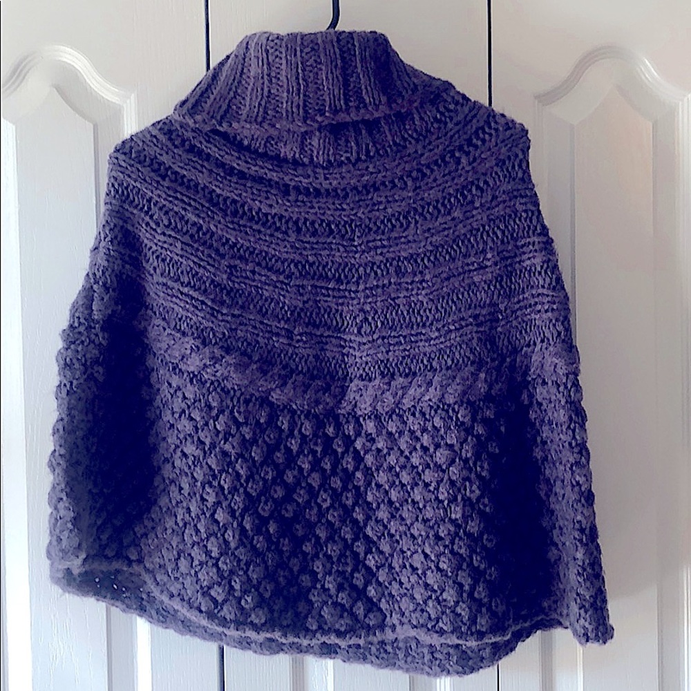 Purple Poncho Sweater, Size M/L